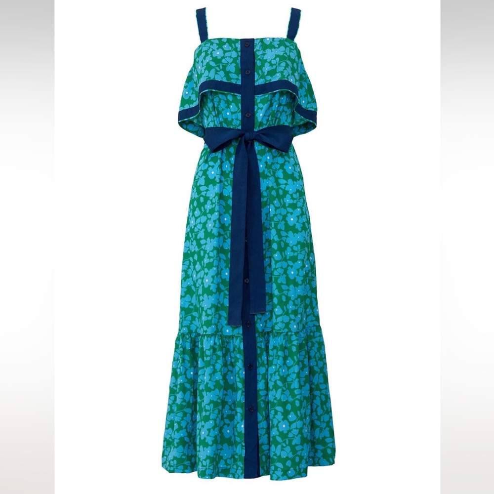 Derek lam collective floral popover midi dress